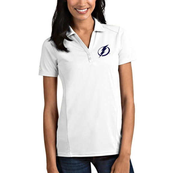 Women's Antigua White Tampa Bay Lightning Tribute Polo