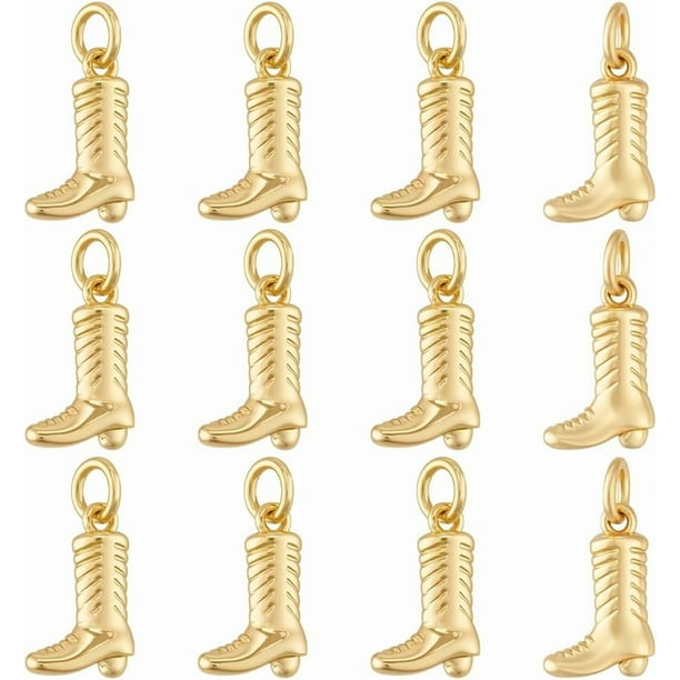 12 dijes de vaquero de latón, platino y oro, colgantes estilo western para hacer collares, pulseras y aretes. Manualidades DIY.