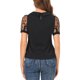thumbnail image 3 of INSPIRAR CHIC Blusa de Mujer con Cuello Peter Pan de Malla con Mangas Cortas Abullonadas de Lunares Vintage XS Negra, 3 of 8