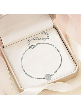 XIAQUJ Personalized 26 in itial Stone Bracelet Elastic Bracelet Letter  Bracelet Charm Bracelet for Men Women Girls Bracelets G 