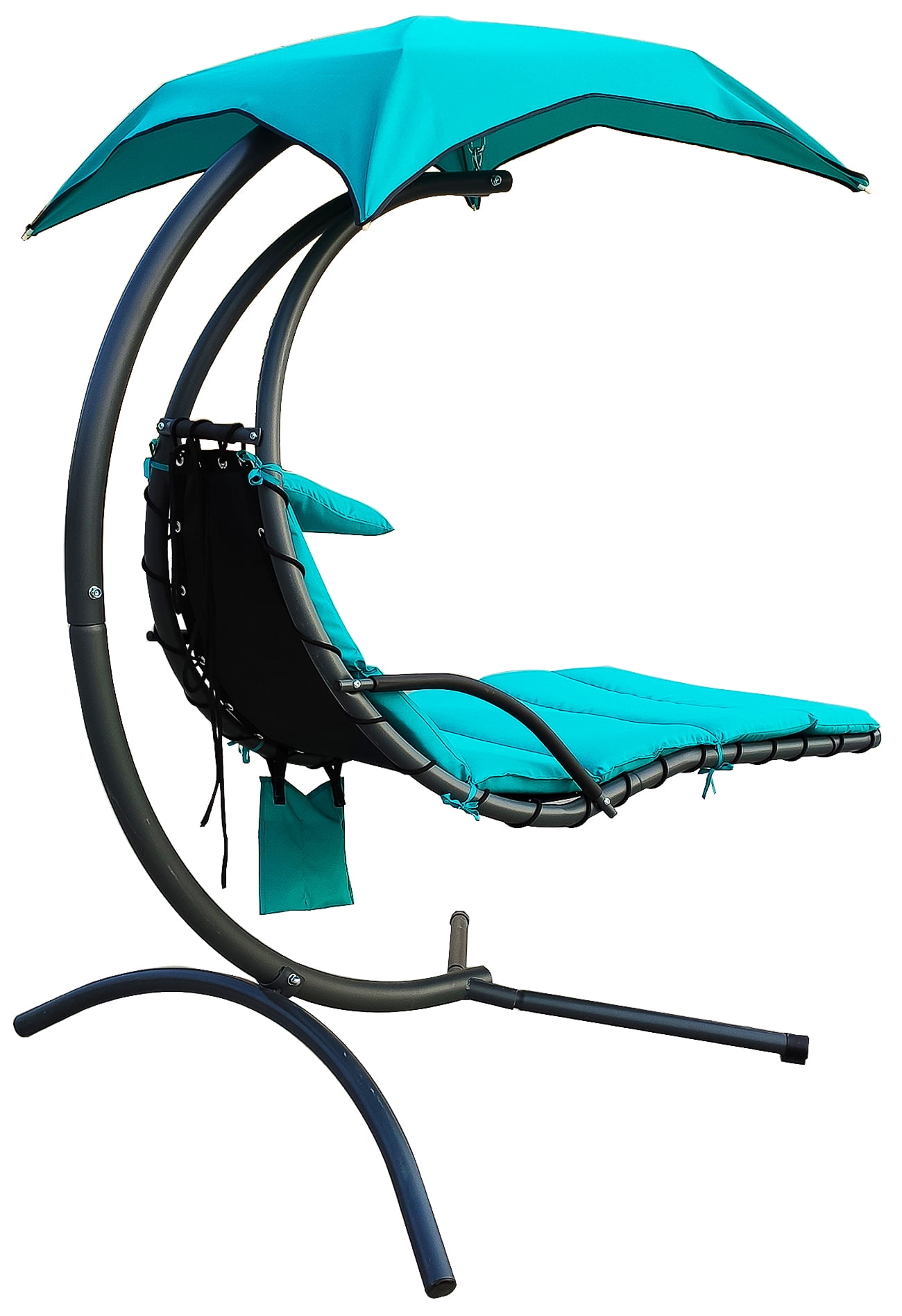 clearance chaise lounge on Balancefrom Hanging Rocking Curved Chaise Lounge Chair Swing With Cushion Pillow Canopy Stand And Storage Pouch 330 Pound Capacity Walmart Com Walmart Com