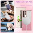 thumbnail image 4 of for Samsung Galaxy S23 Ultra 5G,Clear Magnetic Case with Gradient Glitter Peice(2 in 1), Luxury Plating Cute Transparent Bling Case for Women Girls,Shockproof TPU Protector Cover-Rose Gold, 4 of 18