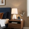 thumbnail image 4 of C Cattleya 19.25” Contemporary White Ceramic Table Lamp with Textured Base & Linen Shade, 4 of 7