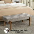 thumbnail image 6 of Dayalane Upholstered End of Bed Bench, Modern Ottoman Tufted Bedroom Bench with Solid Wood Legs for Living Room, Entryway, Vanity, Chenille Grey, 6 of 7