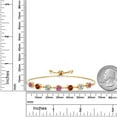 thumbnail image 3 of Gem Stone King 18K Yellow Gold Plated Silver Lab Grown Diamond Tennis Bracelet for Women Pink Moissanite Garnet (3.51 Cttw, Fully Adjustable up to 9 inch), 3 of 3