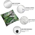 thumbnail image 4 of Acheng Tropical Palm Leaves Throw Pillow Cover Summer Exotic Jungle Plant Tropical Palm Leaves On The Geometric Decorative Pillowcase for Sofa and Bed Couch,2 Pcs White, 4 of 6