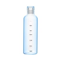 Slim Water Bottle 25oz Lightweight & Shatterproof Fits Backpack & Cupholder for Travel, Sports, School, Gym - Clear water bottle with measurements - Dishwasher Safe