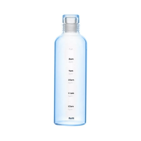 Chanana Water Bottle with Time Markers 17 OZ Transparent Plastic Bottles Leak-Proof Shatter Proof Drink Bottle Sports Bottls for Cycling Gym Camping Hiking