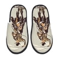 thumbnail image 1 of Balery Vintage Cowboy Riding Horse Pantuflas de Casa de Felpa Silenciosas con Diseño Estampado, Zapatillas Cómodas Antideslizantes de Algodón para Interior-Large, 1 of 8
