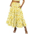 thumbnail image 2 of Ketyyh-chn99 Jupe Femme Mini Jupe Décontractée Mini Taille Élastique Évasée Plissée Jupe Patineuse Jaune,2TG, 2 of 5