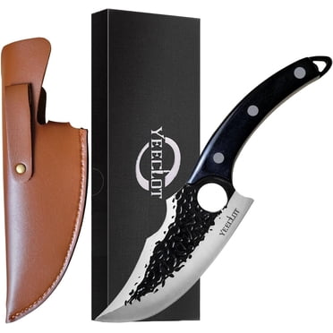 Yeeclot 6 inch Butcher Knife, Bone Knife, Meat Cleaver Knife with Viking Blade, High Carbon Stainless Steel, for Camping Outdoor, BBQ and Kitchen