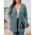 thumbnail image 2 of Drvitor Plus Size Cardigans for Women Lightweight Long Sleeve Open Front Button Up Fall Cardigans with Pockets, Sizes XL-5XL, 2 of 6