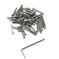 thumbnail image 1 of iexcell - Juego de 50 tornillos de cabeza hueca hexagonal de acero inoxidable 304 con paso de rosca de 0,5 mm M3 x 30, 1 of 3