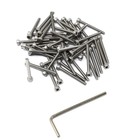 iexcell - Juego de 50 tornillos de cabeza hueca hexagonal de acero inoxidable 304 con paso de rosca de 0,5 mm M3 x 30