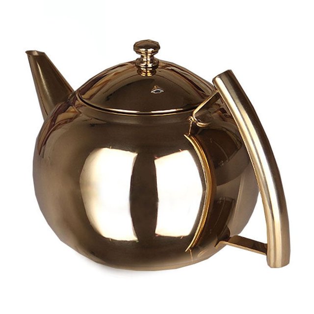 1L/1.5L/2L Polished Stainless Steel Teapot With Filter Stainless Steel Tea Pot Coffee With Tea Leaf Filter Infuser
