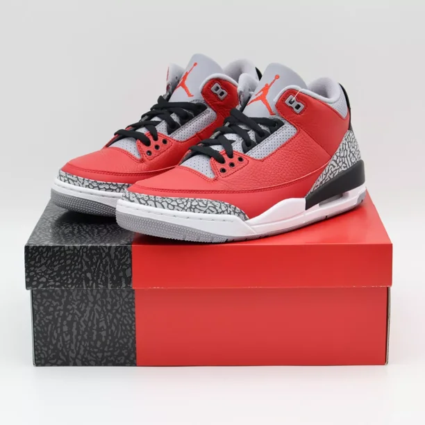 Ni - ke CK5692-600 Ni - ke Air Jordan 3 Retro SE Unite Fire Red Cement Grey Black (Men's)