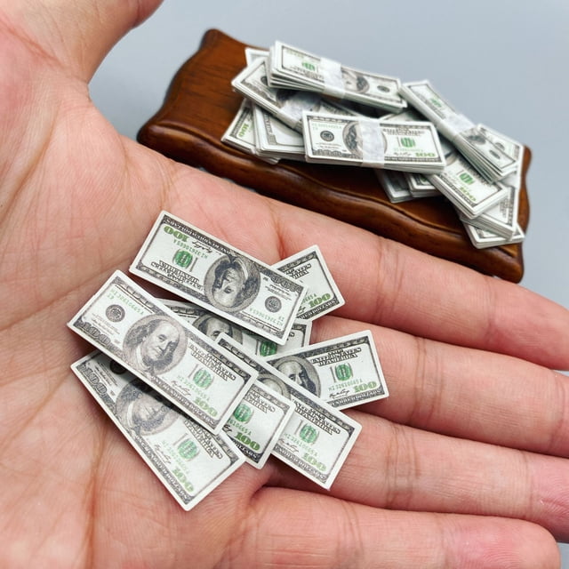 10 paquetes de Mini dólares dinero billetes en miniatura niños juguetes regalos casa de muñecas accesorios en miniatura WD.WDQZL Hogar