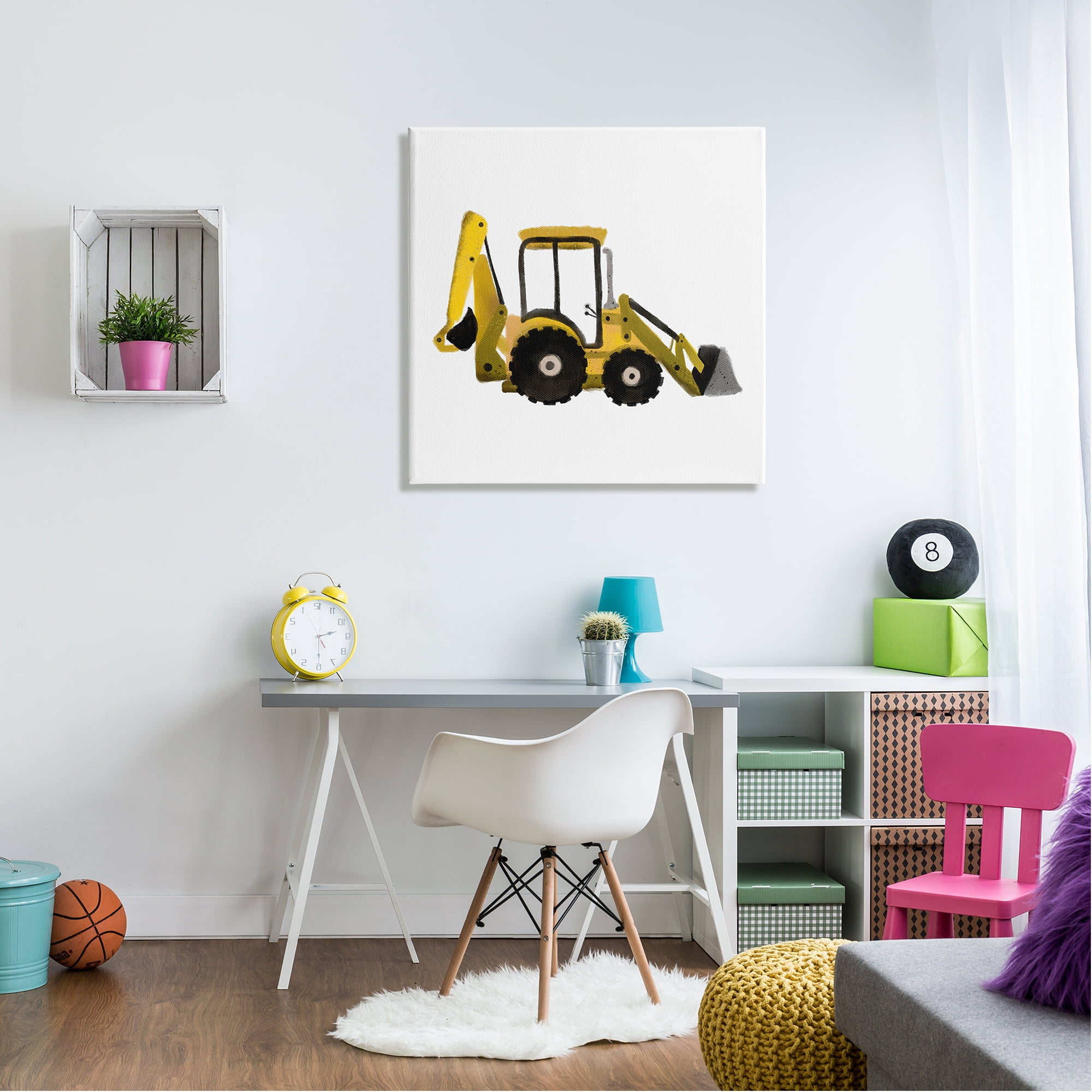 Stupell Yellow Bulldozer Construction Vehicle Transportation Painting Gallery Wrapped Canvas Print Wall Art