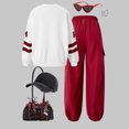 thumbnail image 5 of Hudaneo Tween Girls Number Print Long Sleeve Jersey and Cargo Pants 2 Piece Matching Set, Red 11-12 Years, 5 of 7