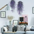 thumbnail image 5 of 4 Pcs Hanging Fake Plants Flowers Artificial Vines with Fake Flowers Faux Plant Greenery Leaves Hanging Fake Plant for Wedding Party Home Bedroom Wall Hanging Decoration,Purple,31 inch,Topboutique, 5 of 9