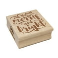 thumbnail image 1 of Merry and Bright Christmas with Holly Square Rubber Stamp Stamping Scrapbooking Crafting - Medium 1.75in, 1 of 7