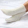 thumbnail image 6 of Martha Stewart Womens 2 Pack Rib Chenille Sock Ivory/Cooling Blue, 6 of 9