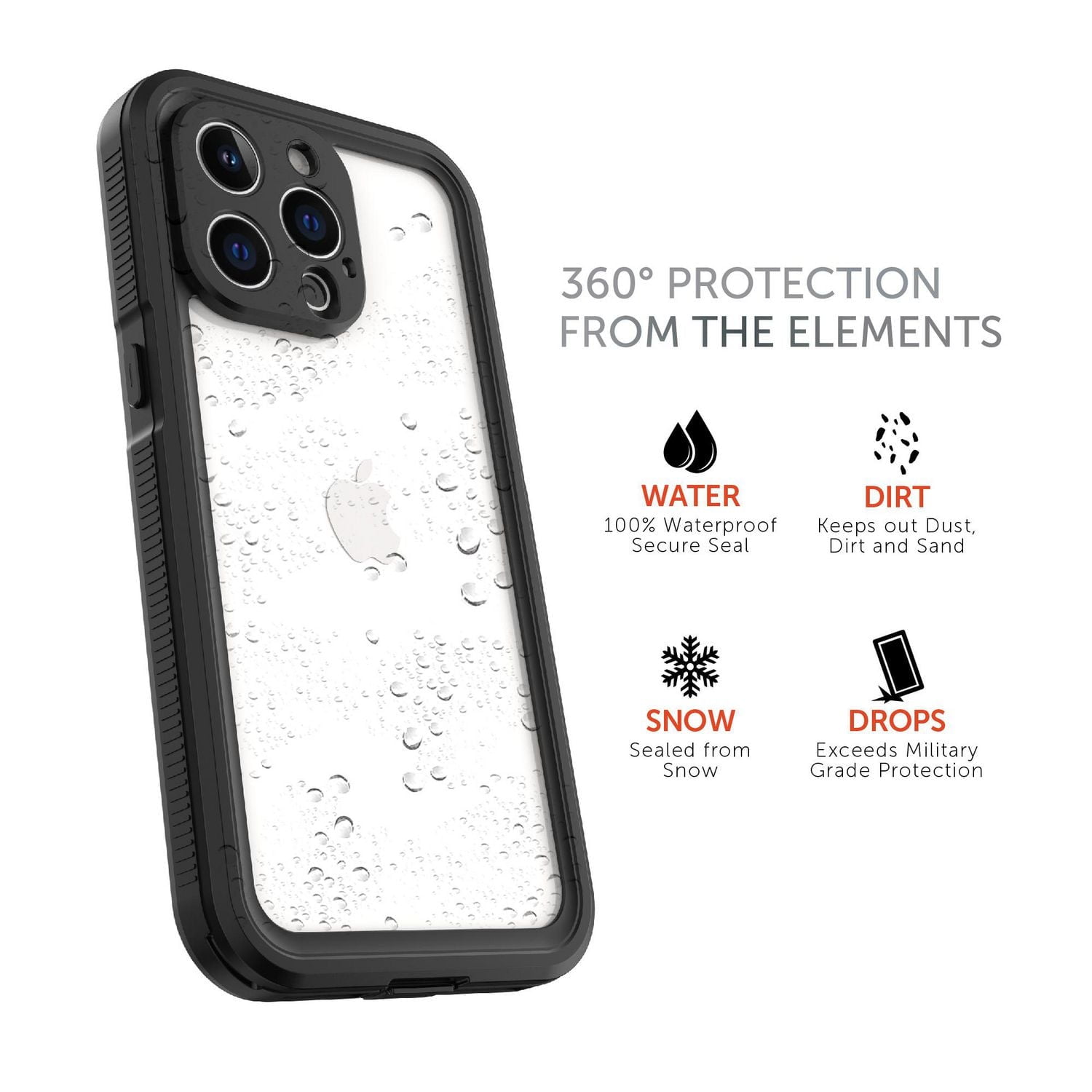 Body Glove Tidal Boitier Imperméable pour iPhone 15 Pro Max 360° Protection Contre les éléments