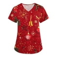 thumbnail image 6 of SAATLERI Christmas Scrub for Women Set,Christmas Print Short Sleeve V-Neck Nurse Uniforms Top and Scrub Bottoms for Woman, 6 of 6