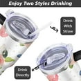 thumbnail image 5 of Watercolor Rose 40oz Stainless Steel Vacuum Insulated Tumbler with Lid and Straw for Water Iced Tea Coffee Smoothie and More, 5 of 5