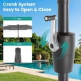 thumbnail image 4 of FOROUTIA 13ft Solar LED Patio Umbrella, 12-Rib Double-Sided Outdoor Umbrella with Crank, 99% UV Protection Water Resistant Market Umbrella for Pool, Backyard, Garden, Gray (Base Not Included), 4 of 6