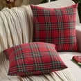 thumbnail image 5 of Christmas Red Plaid Throw Pillow Covers 18x18 Inch Set of 2 Buffalo Check Holiday Decorative Cushion Case Farmhouse Home Decor for Couch Bed Living Room, 5 of 6