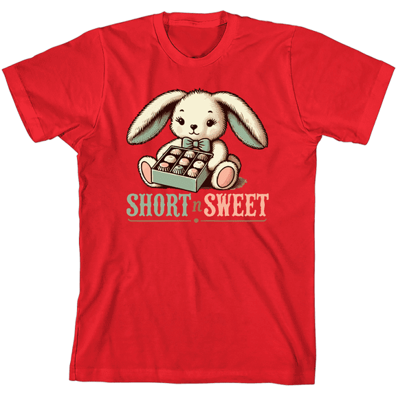 Short N Sweet Boy's Red Crew Neck Short Sleeve Tee-Medium