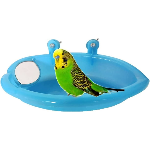 Bird Bath for Cage with Mirror,Bird Baths Tub Parakeet Bath Fountain,Bird Bath for Cage Large