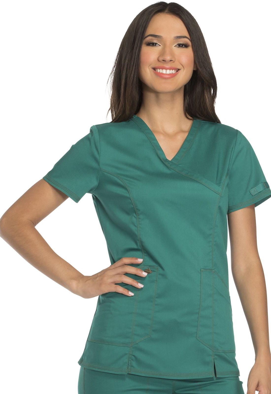 Dickies Essence Medical Scrubs Top for Women Mock Wrap Plus Size DK804