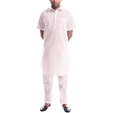 

Royal Kurta Mens Cotton Short Sleeved Pathani Suit