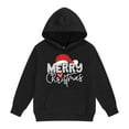 thumbnail image 3 of Fiaer Kids Toddler Christmas Hoodies Drop Shoulder Santa's Hat Sweatshirt Vintage Comfy Fall Winter Hooded 2025 03-Black 110, 3 of 5