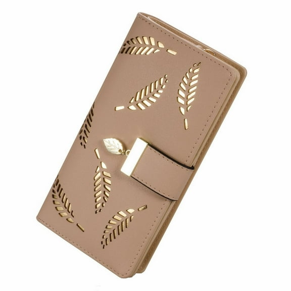 Large Capacity Fashion Backpack Clearance, Furenl Women's Long Bifold Wallet Leather Card Holder Purse Zipper Buckle Elegant Clutch Wallet Handbag for Women, Khaki