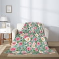 thumbnail image 2 of Rateoe Rose Flowers Pattern Flannel Throw Blanket, Ultra-soft Blanket for Bed, Couch, Car, Hypoallergenic Anti-pilling blanket-40"x30"(Vertical), 2 of 6