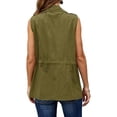 thumbnail image 3 of Women Casual Vest Jacket Sleeveless Drawstring Jacket with Pockets, 3 of 4