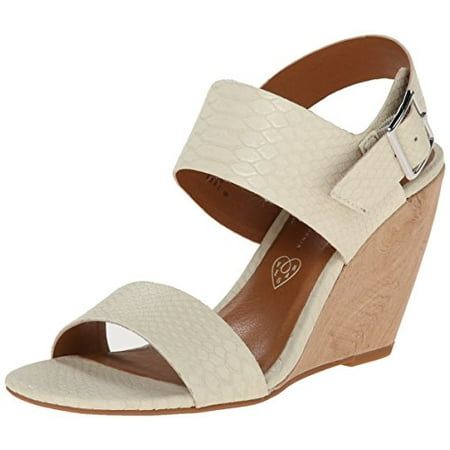 BC Footwear Women's Retriever Wedge Sandal, Off White, 10 M US
