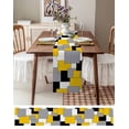 thumbnail image 4 of Table Runner 72 Inches Long for Kitchen Dining, Yellow Grey Black Geometric Dresser Scarf Farmhouse, Dining Table Decorations for Wedding/Parties, Middle Century Art Abstract Aesthetics 18 x 72 In, 4 of 9