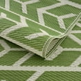 thumbnail image 3 of Playa Rug Amsterdam Lightweight Reversible Recycled Plastic Outdoor Floor Mat Green&Crème 8'x10' 8' x 10', 3 of 5