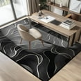 thumbnail image 2 of Black White Modern Rug For Living Room Indoor Machine Washable Abstract Rugs For Bedroom Ultra Soft Dining Room Carpet Non-Slip Non-Shedding Throw Rug For Home Office Kids Playroom 3x4ft, 2 of 6