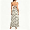 thumbnail image 4 of Vynhevius Women's Striped Print Cami Jumpsuit V Neck High Waist Wide Leg Pockets One Piece, 4 of 7