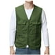 thumbnail image 2 of pstuiky Camisetas interiores de tirantes para hombre, Camiseta de tirantes con cuello en V, multibolsillos y cremallera para exteriores, de color liso y práctica para hombre Chaleco para hombre xxxl, 2 of 7