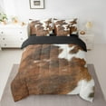 thumbnail image 2 of Castle Fairy Adults Female Men Farmhouse Cow Print Twin Bedding Sets 7-Piece,Brown White Bedding Comforter Set Microfiber,Rustic Western Animal Cattle Breathable Sheet Sets,Microfiber Bedroom Decor, 2 of 8