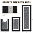 thumbnail image 3 of Findosom 3pcs Bathroom Rugs Set with U-Shaped Mat, Non Slip, Quick Drying, Ultra Soft and Water Absorbent Bath Rug Mat Carpet Machine Washable 20"x32"+20"x59"+U Shape 20"x24" Black, 3 of 8