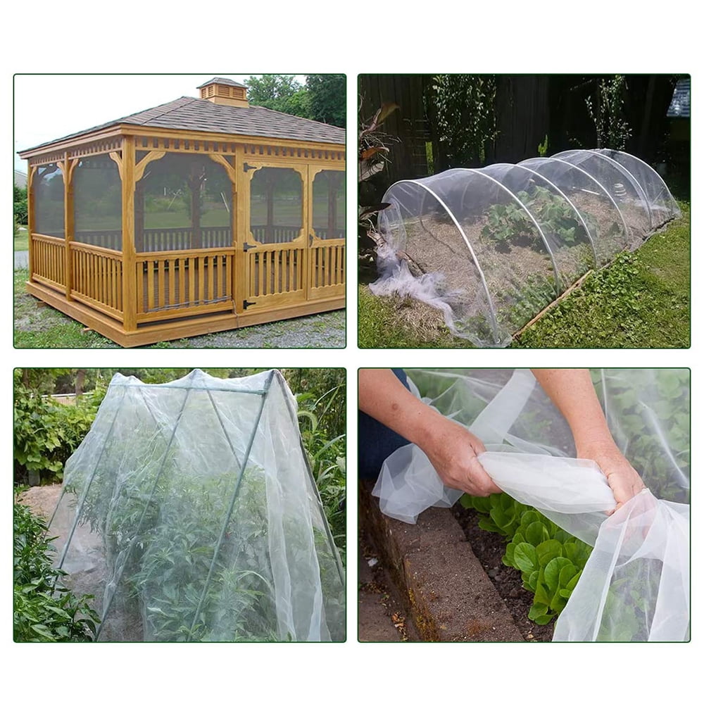Agfabric Insect Bird Barrier Garden Plant Cover Netting, 10 x 30 Foot (White)