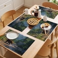 thumbnail image 5 of Forests Bears Placemats Set of 4 Modern Art Mountain Animals Watercolor Place Mats Indoor Wipeable Table Mats Washable Cloth Dining Table Placemats for Kitchen Holiday Party Home Decor 13x19 Inch, 5 of 9