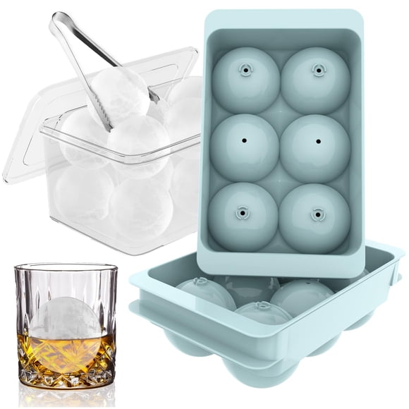Moldes para cubitos de hielo WIBIMEN, tamaño grande, redondo, 1,9 cm, 6 bolas